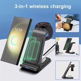 Fast wireless base 15W, USB charging base type C3 in 1.