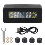Digital LCD Display Solar/USB Powered Tire Pressure Monitoring System Car TPMS Auto Security Alarm Tyre Tester Electronics