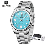 2024 BENYAR New Mechanical Wristwatches 10Bar Waterproof Automatic Stainless Steel Sports Diving Watch for Men
