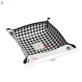 Foldable PU Leather Desktop Storage Tray For Coin Trinket Multifunctional Home Decoration Accessories Organizer