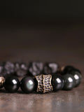 Hand Shaped Ebony Mixed With Obsidian