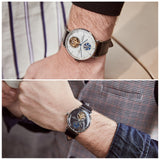 GUANQIN New Mechanical Tourbillon Luxury Men's watches Steel shell Moon Phase Automatic watch for men Waterproof Leather Watch