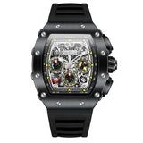 Fashion Men's Watch ONOLA Unique Design Multi-functional Automatic Mechanical Watches Men's Tape Waterproof Wristwatch