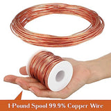 Bare Dead Soft Copper Wire For Jewelry Making, 1 Pound Spool (16 Gauge,0.051In Dia, 126In Length)