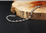 925 Sterling Silver Fashion Trendy Jewelry Vintage Thai Silver Skull Bracelet Personality Female Student Thin Chain