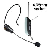 EALSEM 380 UHF 1 Channel Wireless Headset Microphone 6.35MM Jacks 50Meter 640-690MHz For KTV Teaching Meeting
