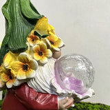 Statue Decor Light Cute Ornament with Solar LED Lights Outdoor Gnome Decoration for Patio Yard Backyard Lawn