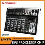 Professional 4 6 8 Channel Bluetooth Mixer Mi Console Audio Interface USB Sound Card for Computer Home Karaoke