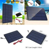 20W Panel with Battery Clip and Controller 18V Monocrystale Cells Outdoor Camping Hiking Solar Car Charger