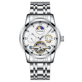 GUANQIN Mechanical Tourbillon Automatic men watch Luxury Waterproof Stainless steel Man watch Sapphire Luxury Moon Phase watches