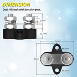 5/16" Terminal Studs M8 48V Junction Block Bus Bar Insulated Dual Heavy Duty Power Distribution Stud Positive Negative RV
