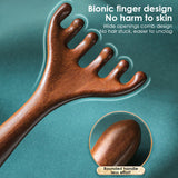 Head Massager Natural Golden Sandalwood Gua Sha Tool Back Scratcher Spa Handheld Meridian Massage Comb Hair Care