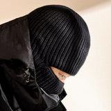 2 in 1 Mask Beanies Men Winter Balaclava Hat Full Face Shield Ski Bonnet Tactical Cycg Earmuffs Cap Knitted Headgear Suit