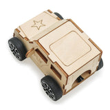 3D Wooden Puzzles Model DIY Car Kits STEM Projects Pulling Line Science Experiment Kit Education Vintage Toy for Kids Children Gift