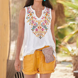 Summer Women's National Style Top T-shirt Vest