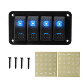 2 3 4 5 6 8 Gang 12V 24V Universal Rocker Switch Panel Waterproof RV Yacht Marine Boat Car Light ON/OFF