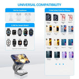 3 In 1 Magnetic Wireless Charger Stand Pad for iPhone 15 14 13 12 IWatch Foldable Fast Charging Dock Station Plastic