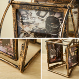 Old style Ferris wheel vertical rotating Trojan horse photo frame, desktop family tree frame