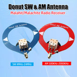 MALACHITE Donut Medium Wave 500-2000KHz Shortwave 4M-24MHz AM MW/SW Mini Ring Antenna TOP3M9037 Signal Amplifier
