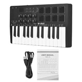 M-VAVE 25-Key Control Mini USB Keyboard MIDI Controller with 25 Velocity Sensitive Keys RGB Backlit Pads 8 Knobs