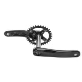 Bicycle Crank Arm Set Wear Resistant 34T CNC Machining Hollow Aluminium Alloy Bike Chainring Set Integrated with Tools for