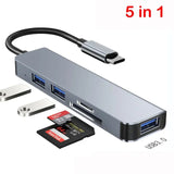 Type C To 2 HDMI-compatible Dual Monitor with Gigabit RJ45 USB HUB PD 3.5mm SD/TF USB-C Data Transmission Adapter