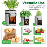 Potato Bag,10 Gallons Pot, Breathable Garden Plant Bag Made Non Woven Fabric With Handle Set Of 4