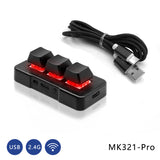 3-key One Handed nical ro Progammable USB+2.4G Wireless+BT 3 Mode Backlit Keyboard for PC Gaming Office Work