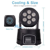 DJ Disco Bobblehead 7X10W Ambient Lamp DMX512 Home Party Stage Lamps RGBW Wedding Lights
