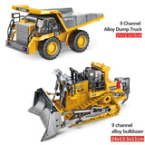 Rc Excavator Children 11 Channels 2.4g 1:20 For Boys Radio Control Dump Truck Bulldozer Electric Car Kids Toys Gift