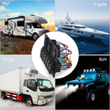 DIY 6 Gang Rocker Switch Panel for RV Marine Car Vehicles Truck Boat Fuse Panels Waterproof Voltmeter Dual USB Charger Port 12V