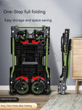 Outdoor Portable Hand Folding Trolley Handcart Four wheel Flatbed Truck Lage Shopping Travel Cart