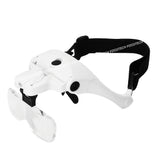 9892B2C USB Rechargeable Multi-lens Head Mounted Magnifying Glasses with LED Light Manifier 1.0X 1.5X 2.0X 2.5X 3.5X For Reading