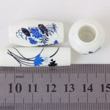 Set of 3Pcs Dollhouse Miniature Plastic Flower Vase---Blue Painted