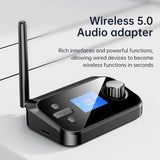 Bluetooth 5.0 Audio Transmitter Receiver with Mic Stereo Optical Coaxial AUX 3.5mm Jack RCA Wireless Adapter TV PC Car Speaker