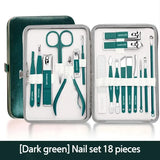 Set 18-piece Convenient Beauty Tool Clipper Manicure Nail Trimmer Pedicure Ear Peeling Knife to Remove Dead S