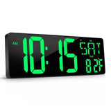 16.5-inch Perpetual Calendar Wall Clock - Large Screen with Temperature, Date, Week Display. LED Digital Multi-Function with Remote