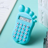 High-quality Material Corner Adorable Foot Shape Calculator with 8 Digit Lcd Screen Silicone for Kids