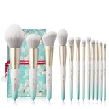 Makeup brush-Ice White 12pcs synthetic hair cosmetic brushes set-foundation&blush&powder&face&eye-cosmetic tools&pens