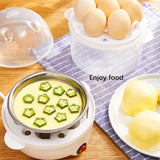 Multifunctional Electric Cooker - Double Layers Boiler for Rapid Breakfast Cooking