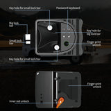 Entry Door Fingerprint Waterproof Lock Handle Latch with Deadbolt Remote Controller Keyless RV