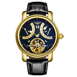 GUANQIN New Tourbillon Mechanical Luxury Watch For Men Calendar Week Display Waterproof Men's watches Steel shell Leather Watch