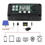 100A Solar Charge Controller Solars Panel Controllers 12V/24V Adjustable LCD Display Battery Regulator With USB Port Chargers