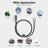 60cm Extension Cable Adapter SAE to O Ring Terminal Harness Quick Disconnect 10A Fuse for Tractor Motorcycle Trucks Cars RV