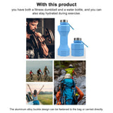 650ml Sports Silicone Multifunctional Foldable Dumbbells Outdoor Camping Cycle Water Bottle Home Fiess Equipment