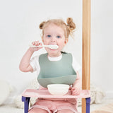 Silicone Baby Bibs,Waterproof Soft Durable Adjustable Easy Wipe Clean With Food Catcher For Babies Toddlers