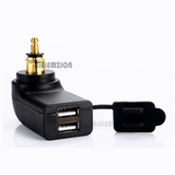 Green Light 4.8A Dual For Hella DIN Socket To USB Adapter for Motorcycle Charger Voltmeter Usb