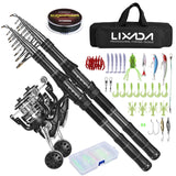 2pcs Ultra Light Rod and Combos Telescc Pole with Spinning Reel Combo Kit Fishing e Lures Hoo Set