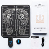 Electric Foot Pad Electrostimulator Mat EMS Muscle Massager Relax Feet Massage Fiess Remote Control