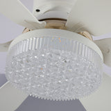Fans Lights Crystal Fandelier 3000K-6500K 3 Speed Remote Control LED Ceig Fan For Bedroom/Garage/Kitchen